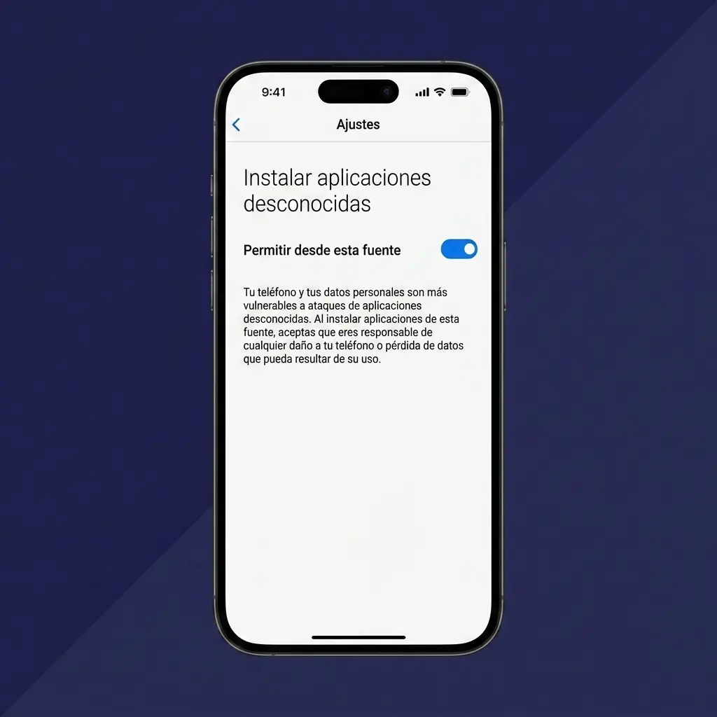 Pantalla de instalación de la app de Bruno Casino para Android con archivo APK descargable en dispositivo móvil