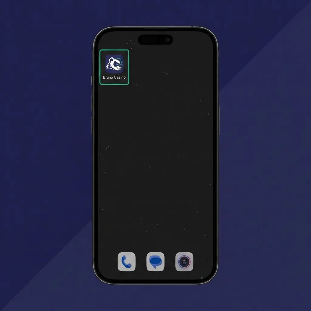 Pantalla de instalación de la app APK de Bruno Casino en dispositivo Android con pasos de configuración