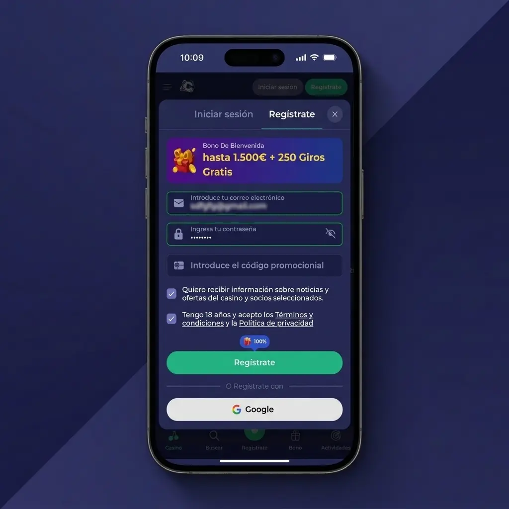 Proceso de registro en Bruno Casino en 5 pasos: formulario, método, datos, moneda y confirmación