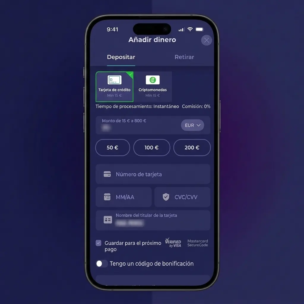 Guía paso a paso para hacer un depósito en Bruno Casino con métodos de pago como Visa, Mastercard y criptomonedas