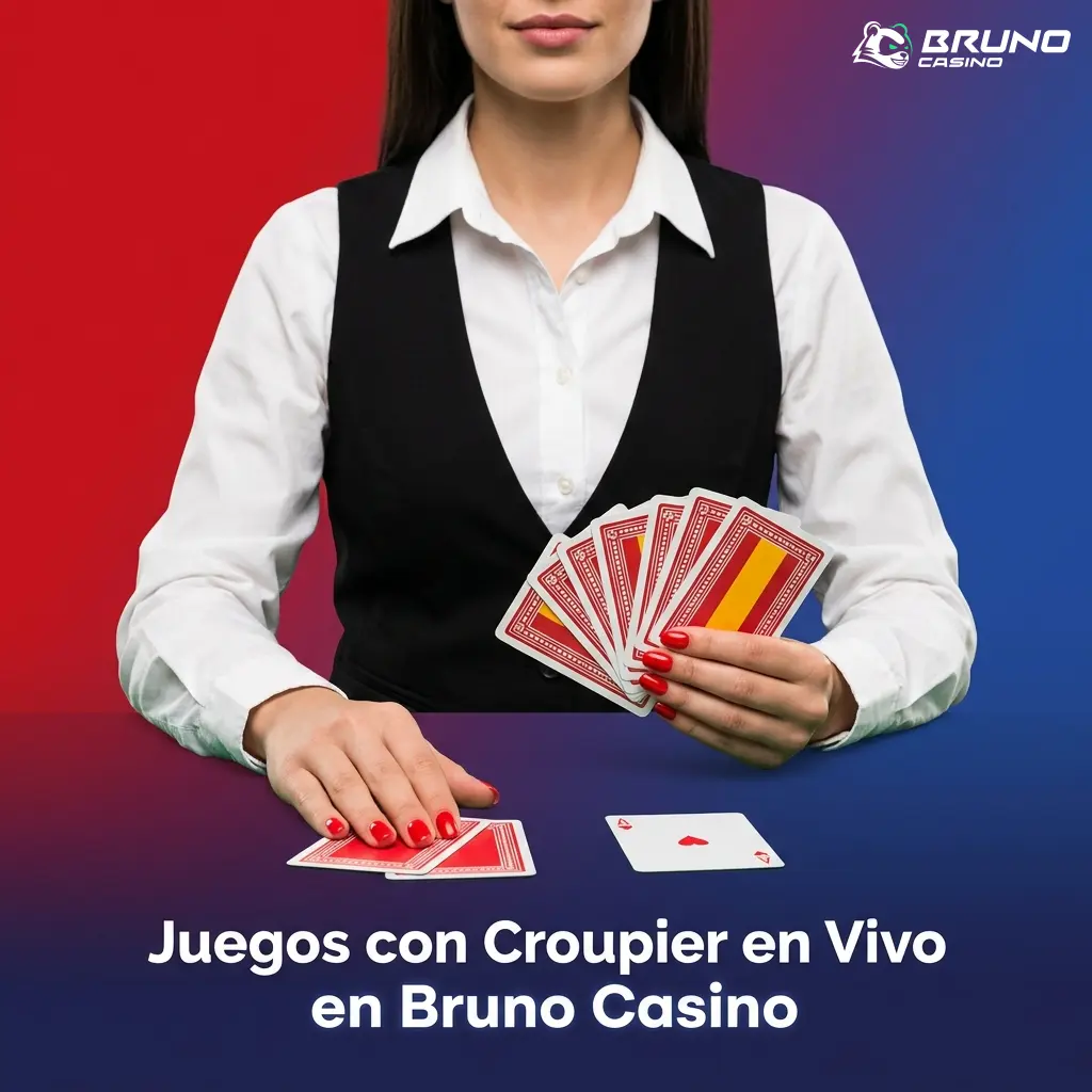Croupier en vivo en Bruno Casino con mesas de blackjack, ruleta, baccarat y póker en alta definición