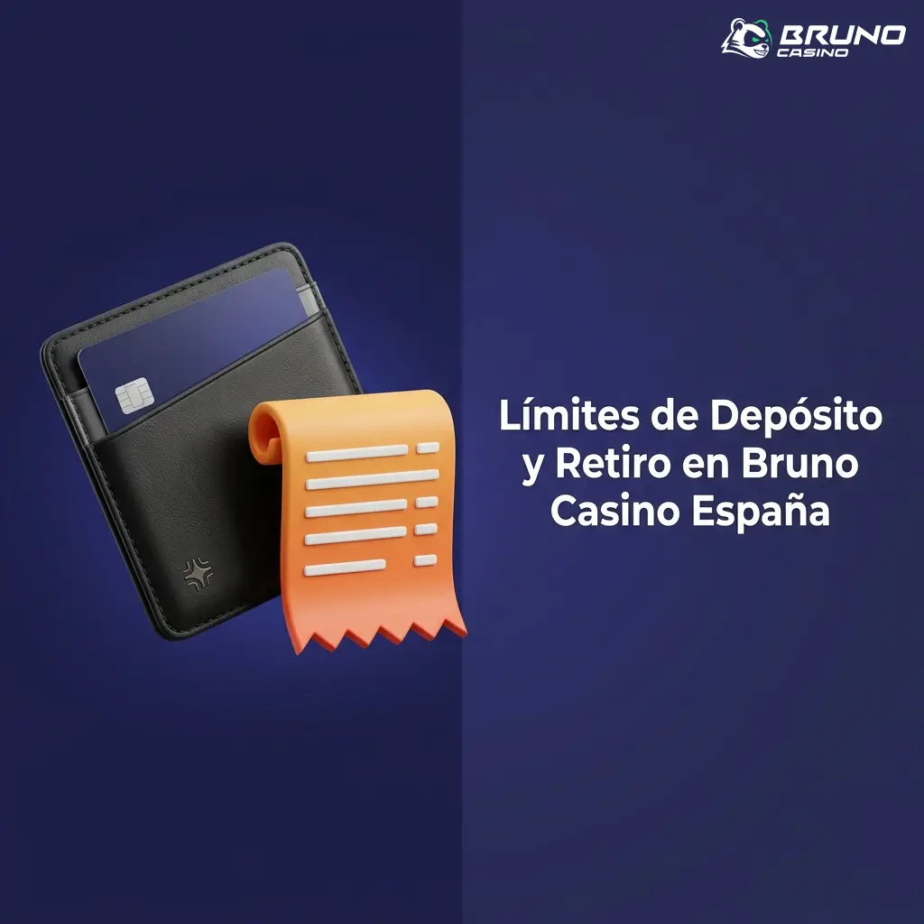Tabla de límites de depósito y retiro en Bruno Casino España con métodos de pago como Visa, Mastercard y criptomonedas